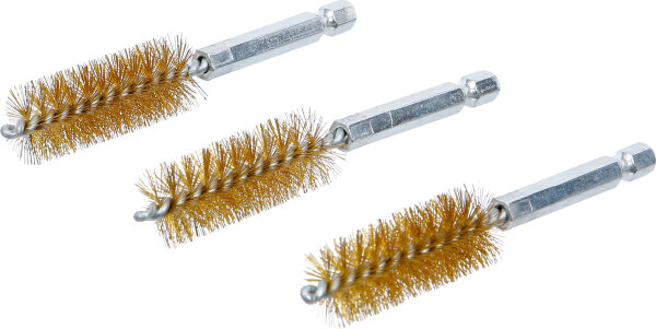 Messingbürste | 17 mm | Antrieb Außensechskant 6,3 mm (1/4") | 3-tlg.