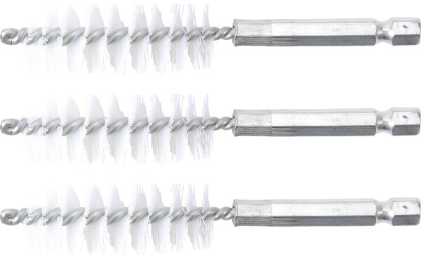 Nylonbürste | 17 mm | Antrieb Außensechskant 6,3 mm (1/4") | 3-tlg.