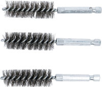 Stahlbürste | 17 mm | Antrieb Außensechskant 6,3 mm (1/4") | 3-tlg.