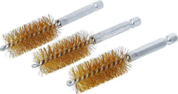 Messingbürste | 18 mm | Antrieb Außensechskant 6,3 mm (1/4") | 3-tlg.