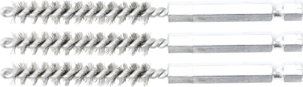 Stahlbürste | 8 mm | Antrieb Außensechskant 6,3 mm (1/4") | 3-tlg.