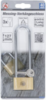 Messing-Vorhängeschloss | extra hoher Bügel |...