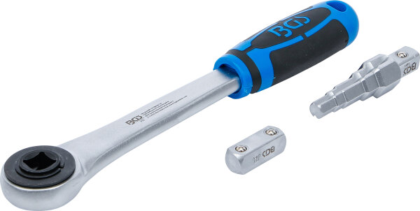 Durchsteckknarre mit Adapter und Stufenschlüssel | Abtrieb Innenvierkant 12,5 mm (1/2")