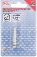Druckluft-Stecknippel mit 8 mm Schlauchanschluss