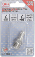 Druckluft-Stecknippel | 10 mm (3/8") Außengewinde