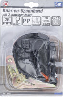 Knarren-Spannband | mit 2 schweren Haken | 5 m x 24 mm