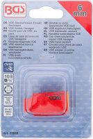 VDE-Steckschlüssel-Einsatz Sechskant | Antrieb Innenvierkant 10 mm (3/8") | SW 6 mm