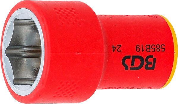 VDE-Steckschlüssel-Einsatz Sechskant | Antrieb Innenvierkant 10 mm (3/8") | SW 19 mm