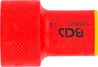 VDE-Steckschlüssel-Einsatz Sechskant | Antrieb Innenvierkant 10 mm (3/8") | SW 21 mm