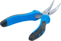 Elektronik-Spitzzange | gebogen | mit Feder | 138 mm