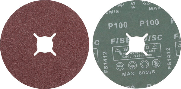 Fiber-Schleifscheiben-Satz | Körnung 100 | Aluminiumoxid | 10-tlg.
