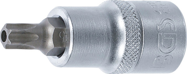 Bit-Einsatz | Antrieb Innenvierkant 12,5 mm (1/2") | T-Profil (für Torx) mit Bohrung T45