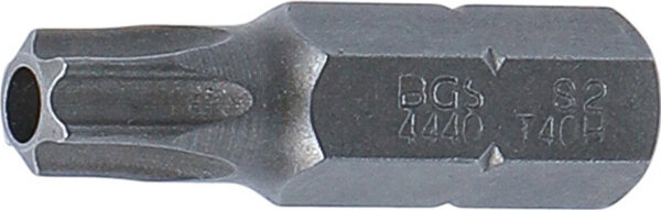 Bit | Länge 30 mm | Antrieb Außensechskant 8 mm (5/16") | T-Profil (für Torx) mit Bohrung T40