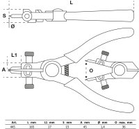 Sprengringzange | für Außensicherungen | 165 mm