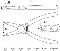 Sprengringzange | abgewinkelt | für Innensprengringe...