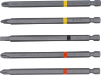 Bit-Satz | Antrieb Außensechskant 6,3 mm (1/4") | Kreuzschlitz PH, Kreuzschlitz PZ, Schlitz | Länge 110 mm | 5-tlg.