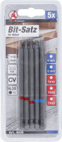 Bit-Satz | Antrieb Außensechskant 6,3 mm (1/4") | Innensechskant, T-Profil (für Torx) | Länge 110 mm | 5-tlg.