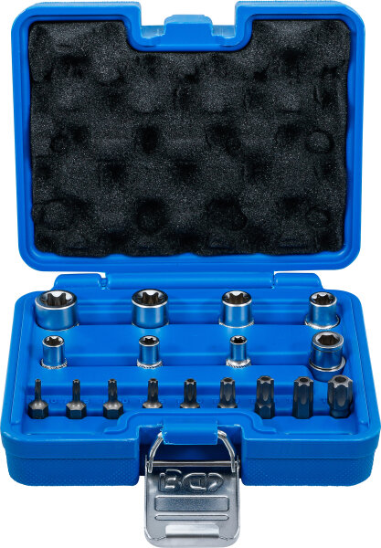 Bit- und Steckschlüssel-Satz | E-Profil / T-Profil (für Torx) | 17-tlg.