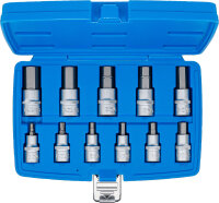 Bit-Einsatz-Satz | Antrieb Innenvierkant 12,5 mm (1/2") | Innensechskant 7/32" - 13/16" | Zollgrößen | 11-tlg.