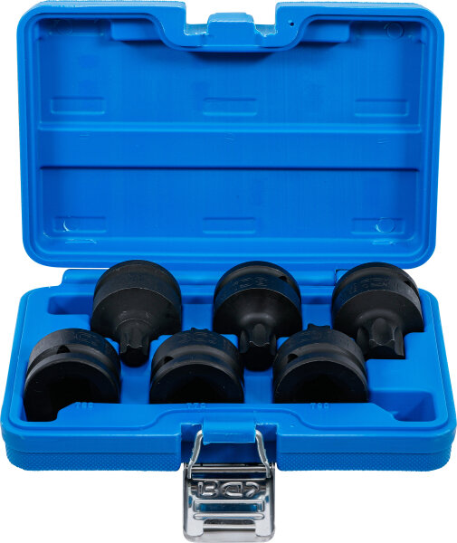 Kraft-Bit-Einsatz-Satz | Antrieb Innenvierkant 20 mm (3/4") | T-Profil (für Torx) T55 - T100 | 6 tlg.