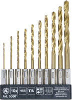 HSS-Bohrer-Satz | titan-nitriert | 1,5 - 6 mm | 10-tlg.