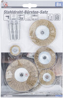 Stahldraht-Bürsten-Satz | Ø 25 - 75 mm | 8-tlg.