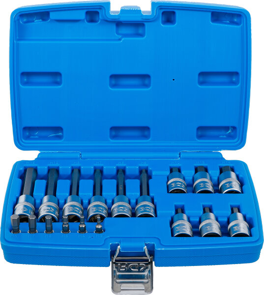 Bit-Einsatz-Satz | Antrieb Innenvierkant 6,3 mm (1/4") / 12,5 mm (1/2") | Innensechskant | 18-tlg.