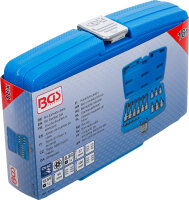 Bit-Einsatz-Satz | Antrieb Innenvierkant 6,3 mm (1/4") / 12,5 mm (1/2") | T-Profil (für Torx) mit Bohrung | 18-tlg.