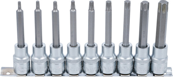 Bit-Einsatz-Satz | Antrieb Innenvierkant 12,5 mm (1/2") | T-Profil (für Torx) | 9-tlg.