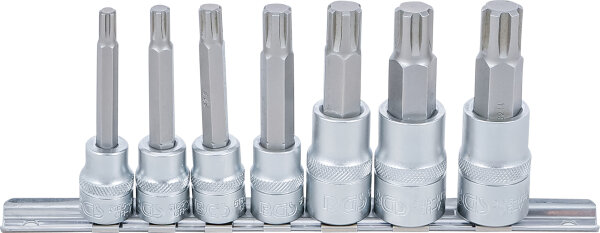 Bit-Einsatz-Satz | Antrieb Innenvierkant 10 mm (3/8") / 12,5 mm (1/2") | Keil-Profil (für RIBE) M6 - M14 | 7-tlg.