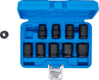 Kraft-Steckschlüssel-Einsatz-Satz Sechskant | Antrieb Innenvierkant 12,5 mm (1/2") | SW 10 - 24 mm | 10-tlg.