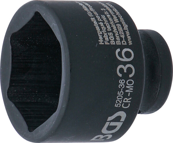 Kraft-Steckschlüssel-Einsatz Sechskant | Antrieb Innenvierkant 12,5 mm (1/2") | SW 36 mm