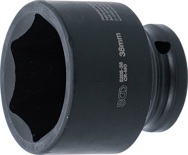 Kraft-Steckschlüssel-Einsatz Sechskant | Antrieb Innenvierkant 12,5 mm (1/2") | SW 38 mm