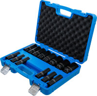 Kraft-Steckschlüssel-Einsatz-Satz Sechskant | Antrieb Innenvierkant 12,5 mm (1/2") | SW 10 - 32 mm | 14-tlg.