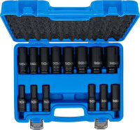 Kraft-Steckschlüssel-Einsatz-Satz Sechskant | Antrieb Innenvierkant 12,5 mm (1/2") | SW 10 - 32 mm | 14-tlg.