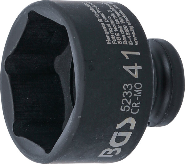 Kraft-Steckschlüssel-Einsatz Sechskant | Antrieb Innenvierkant 12,5 mm (1/2") | SW 41 mm