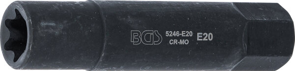 Steckschlüssel-Einsatz E-Profil, extra lang | Antrieb Außensechskant 22 mm | SW E20