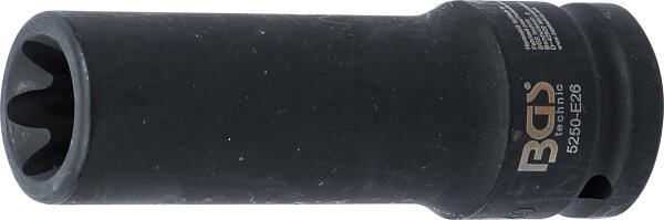 Kraft-Steckschlüssel-Einsatz E-Profil, tief | Antrieb Innenvierkant 20 mm (3/4") | SW E26