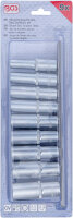 Steckschlüssel-Einsatz-Satz Zwölfkant, tief | Antrieb Innenvierkant 12,5 mm (1/2") | SW 10 - 24 mm | 9-tlg.