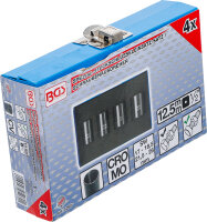 Spiral-Profil-Steckschlüssel-Satz / Schraubenausdreher | Antrieb Innenvierkant 12,5 mm (1/2") | SW 17 - 26 mm | 4-tlg.