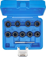 Spiral-Profil-Steckschlüssel-Satz / Schraubenausdreher | Antrieb Innenvierkant 12,5 mm (1/2") | SW 10 - 19 mm | 10-tlg.