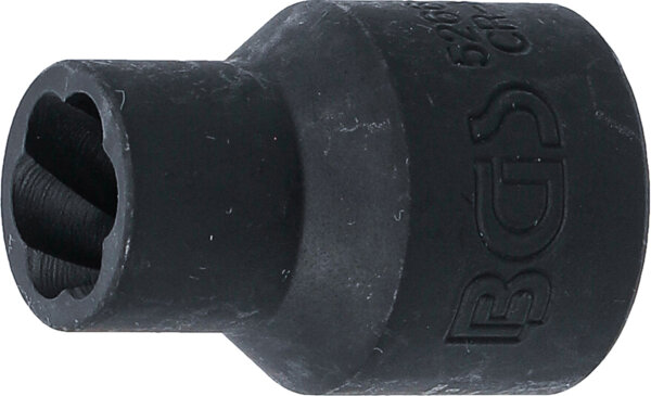 Spiral-Profil-Steckschlüssel-Einsatz / Schraubenausdreher | Antrieb Innenvierkant 12,5 mm (1/2") | SW 11 mm