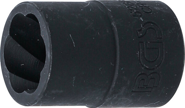 Spiral-Profil-Steckschlüssel-Einsatz / Schraubenausdreher | Antrieb Innenvierkant 12,5 mm (1/2") | SW 16 mm