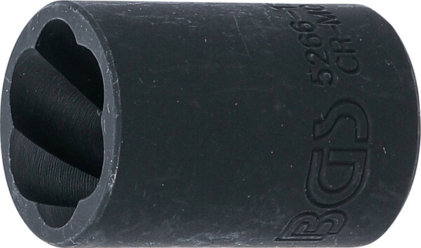 Spiral-Profil-Steckschlüssel-Einsatz / Schraubenausdreher | Antrieb Innenvierkant 12,5 mm (1/2") | SW 17 mm