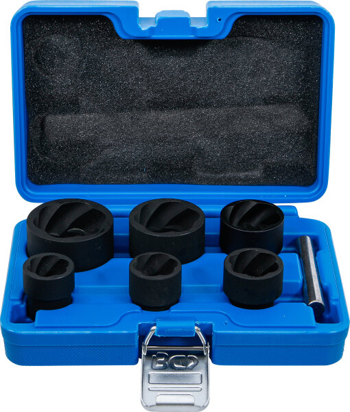 Spiral-Profil-Steckschlüssel-Satz / Schraubenausdreher | Antrieb Innenvierkant 12,5 mm (1/2") + 20 mm (3/4") | SW 22 - 41 mm | 6-tlg.