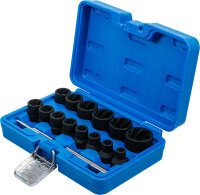 Spiral-Profil-Steckschlüssel-Satz / Schraubenausdreher | Antrieb Innenvierkant 12,5 mm (1/2") | SW 8 - 27 mm | 16-tlg.