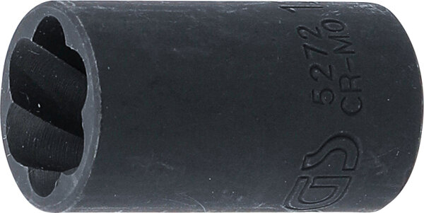 Spiral-Profil-Steckschlüssel-Einsatz / Schraubenausdreher | Antrieb Innenvierkant 10 mm (3/8") | SW 12 mm