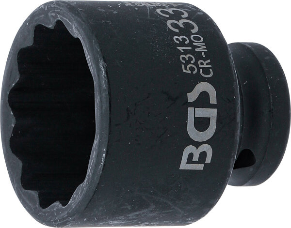 Kraft-Steckschlüssel-Einsatz Zwölfkant | Antrieb Innenvierkant 12,5 mm (1/2") | SW 33 mm
