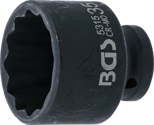 Kraft-Steckschlüssel-Einsatz Zwölfkant | Antrieb Innenvierkant 12,5 mm (1/2") | SW 35 mm