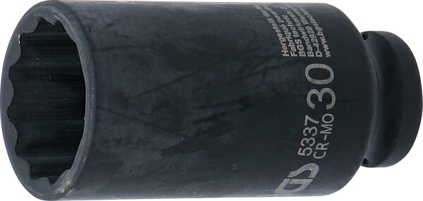 Kraft-Steckschlüssel-Einsatz Zwölfkant, tief | Antrieb Innenvierkant 12,5 mm (1/2") | SW 30 mm
